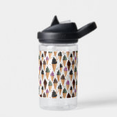 Ice Cream Cones met Sprinkles Custom Naam Waterfles (Links)