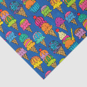 Ice Cream Cones on Blue Tissuepapier (Detail)