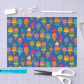 Ice Cream Cones on Blue Tissuepapier (Craft)