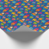 Ice Cream Cones op Blauw Cadeaupapier (Hoek)