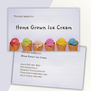 Ice Cream Cones op Blauw, Modern Visitekaartje