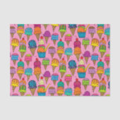 Ice Cream Cones op Roze Tissuepapier (Voorkant)