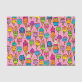 Ice Cream Cones op Roze Tissuepapier