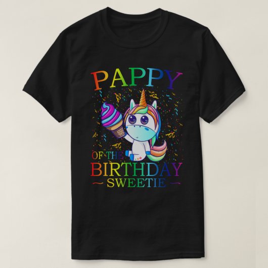 Ice Cream Cones PAPPY of the Birthday Sweetie part T-shirt (Design voorkant)