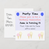 Ice Cream Cones Party-uitnodigingen Kaart (Voorkant / Achterkant)