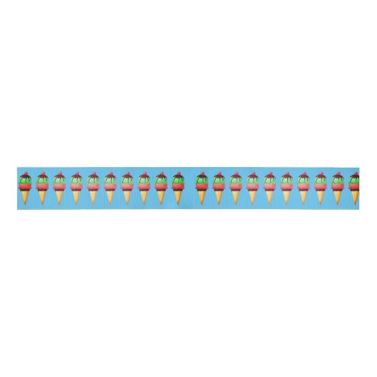 Ice Cream Cones Pattern Grosgrain Lint (Voorkant)