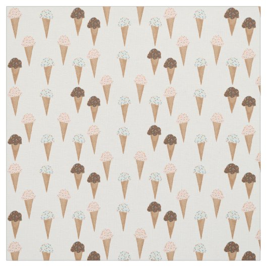 Ice Cream Cones Pattern Stof (Swatch)
