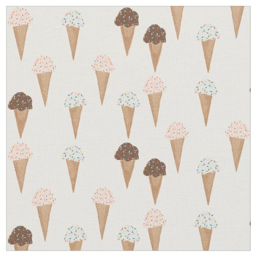 Ice Cream Cones Pattern Stof (Close Up)