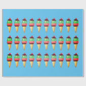 Ice Cream Cones Pattern Wrapping Paper Cadeaupapier (Vlak)