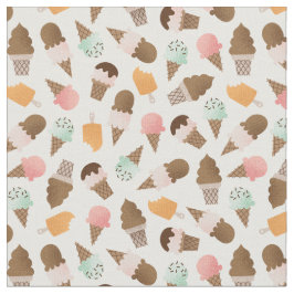 Ice Cream Cones Patterned Fabric Stof