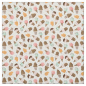 Ice Cream Cones Patterned Fabric Stof (Swatch)