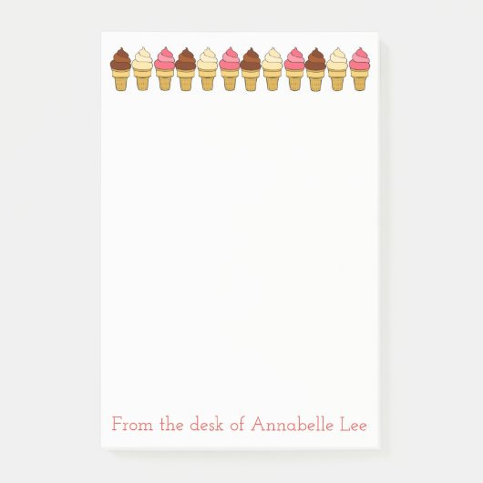Ice Cream Cones Post-it® Notes (Voorkant)