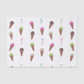 Ice Cream Cones & Ribbons Birthday-weefselpapier Tissuepapier (Voorkant)