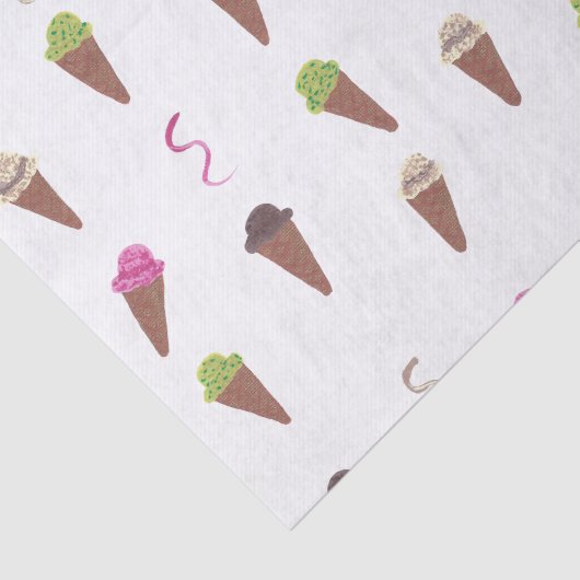 Ice Cream Cones & Ribbons Birthday-weefselpapier Tissuepapier (Detail)