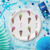 Ice Cream Cones & Ribbons Borden op basis van dagp Papieren Bordje (Feest)
