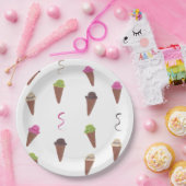 Ice Cream Cones & Ribbons Borden op basis van dagp Papieren Bordje (Feest)