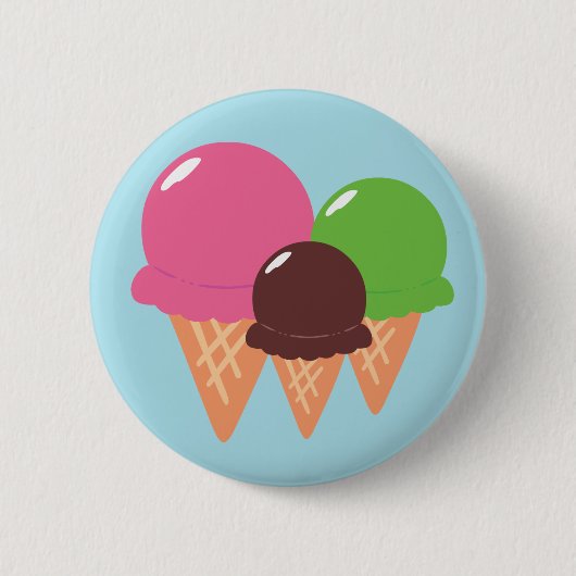 Ice Cream Cones Ronde Button 5,7 Cm (Voorkant)