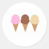 Ice Cream Cones Ronde Sticker (Voorkant)
