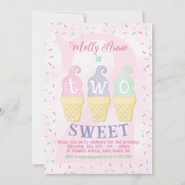Ice Cream Cones Sprinkles Pastel Roze 2e Verjaarda Kaart
