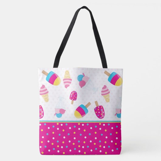 Ice Cream Cones, Sundaes en Bars Tote Bag (Voorkant)