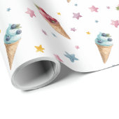 Ice Cream Cones Twins Verjaardag van jongen en mei Cadeaupapier (Rol Hoek)