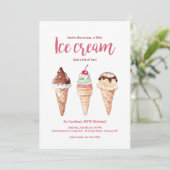 Ice Cream Cones uitnodiging (Staand voorkant)