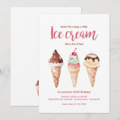 Ice Cream Cones uitnodiging (Voorkant / Achterkant)