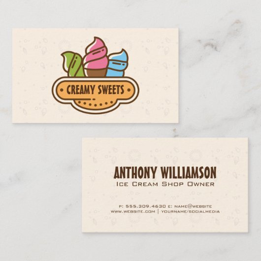 Ice Cream Cones Visitekaartje (Voorkant / Achterkant)