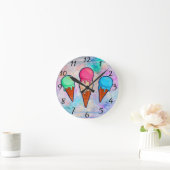 Ice Cream Cones Wall Clock Ronde Klok (Huis)
