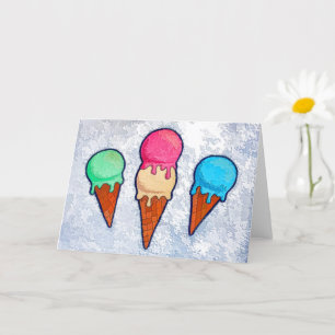 Ice Cream Cones Wenskaart Kaart