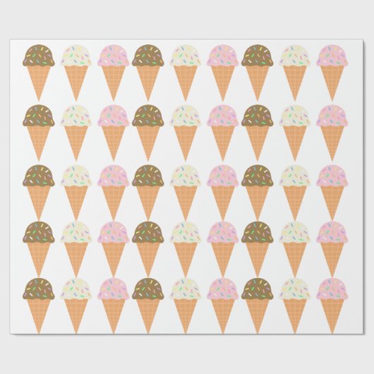 Ice Cream Cones Wrapping Paper Cadeaupapier (Vlak)