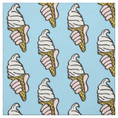 Ice Cream Cons on a Light Blue Background Stof (Swatch)