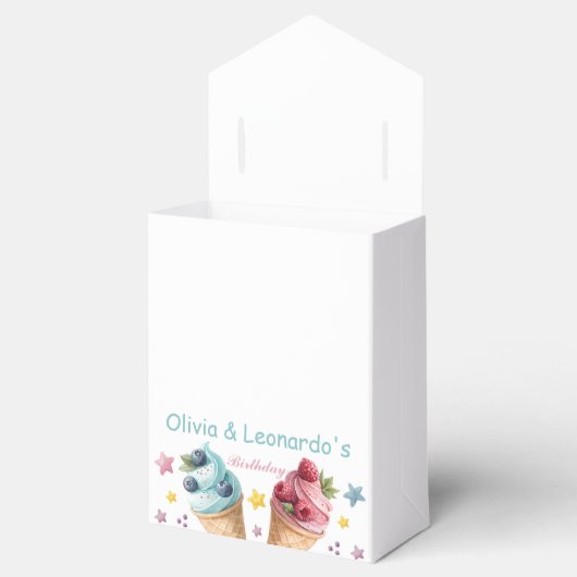 Ice Cream Cool verjaardagsfeestje Bedankdoosjes (Geopend)