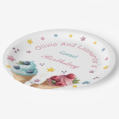 Ice Cream Cool Verjaardagsfeestje Papier Bord (Gekanteld)