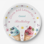Ice Cream Cool Verjaardagsfeestje Papier Bord (Voorkant)
