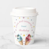 Ice Cream Cool verjaardagsfeestje Papieren Bekers (Voorkant)