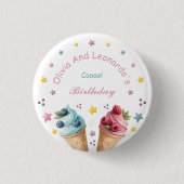 Ice Cream Cool verjaardagsfeestje Ronde Button 3,2 Cm (Voorkant)