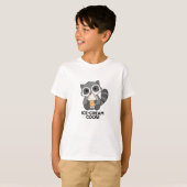 Ice Cream Coon Grappige Dierlijke Racoon Pun T-shirt (Voorkant volledig)