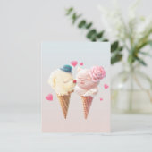 Ice Cream Couple - Liefde bij de eerste klik Aankondigingskaart (Staand voorkant)
