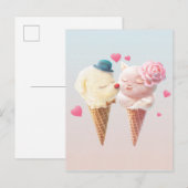 Ice Cream Couple - Liefde bij de eerste klik Aankondigingskaart (Voorkant / Achterkant)