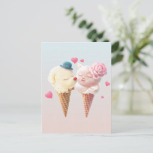 Ice Cream Couple - Liefde bij de eerste klik Aankondigingskaart