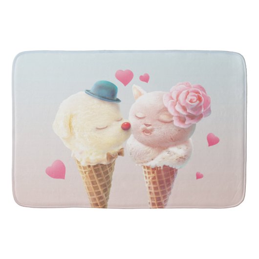 Ice Cream Couple - Liefde bij de eerste klik Badmat (Voorkant)