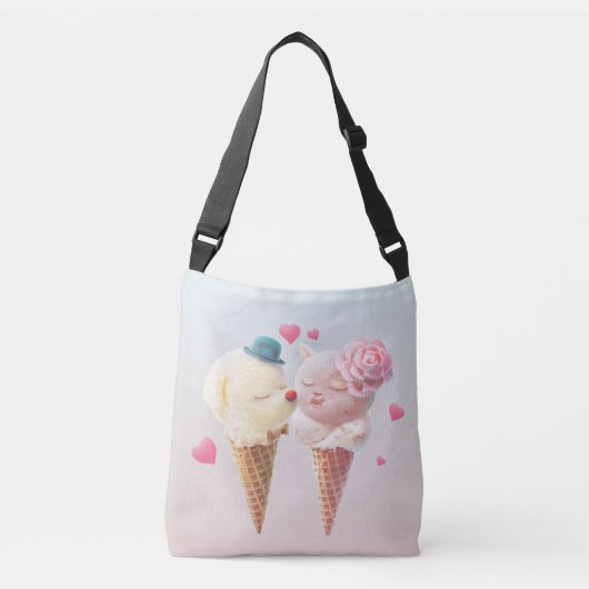 Ice Cream Couple - Liefde bij de eerste klik Crossbody Tas (Voorkant)