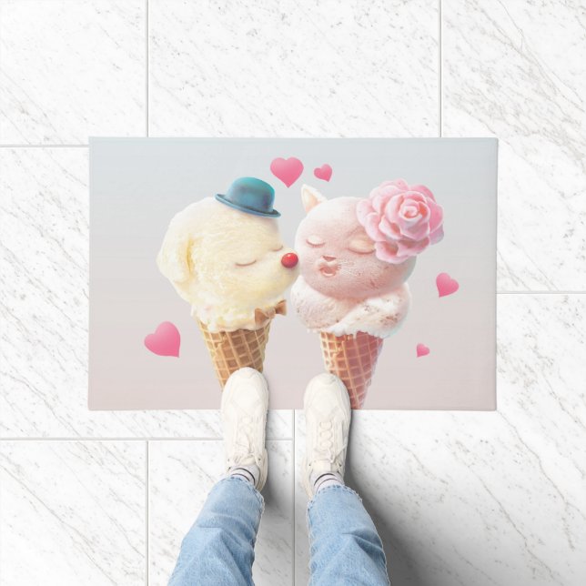 Ice Cream Couple - Liefde bij de eerste klik Deurmat (Binnen)