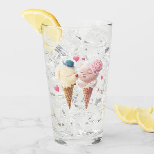 Ice Cream Couple - Liefde bij de eerste klik Glas (Voorkant ijs)