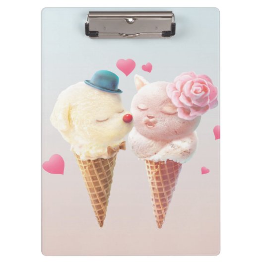 Ice Cream Couple - Liefde bij de eerste klik Klembord (Voorkant)