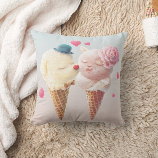 Ice Cream Couple - Liefde bij de eerste klik Kussen (Deken)