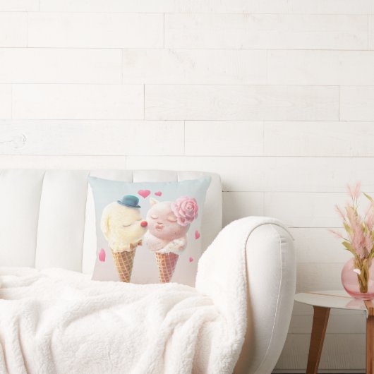 Ice Cream Couple - Liefde bij de eerste klik Kussen (Bank)