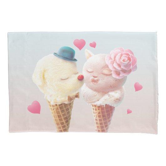 Ice Cream Couple - Liefde bij de eerste klik Kussensloop (Voorkant)