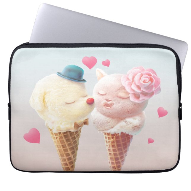 Ice Cream Couple - Liefde bij de eerste klik Laptop Sleeve (Voorkant)